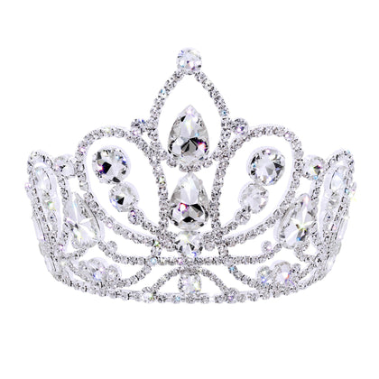 #17769 - Royal Ascension Tiara with Combs - 5" (H) Tiaras & Crowns up to 6" Rhinestone Jewelry Corporation