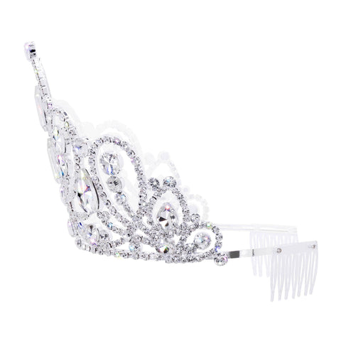 #17769 - Royal Ascension Tiara with Combs - 5" (H) Tiaras & Crowns up to 6" Rhinestone Jewelry Corporation