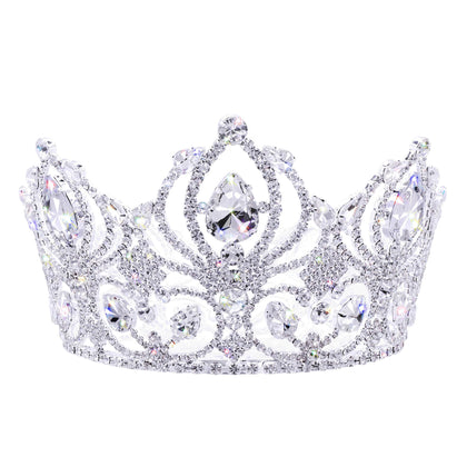 #17770- Diamond Duchess Fixed Crown - 3.75" (H) Tiaras up to 4" Rhinestone Jewelry Corporation