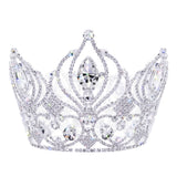 #17771 - Diamond Duchess Fixed Crown - 6" (H) Tiaras & Crowns over 6" Rhinestone Jewelry Corporation