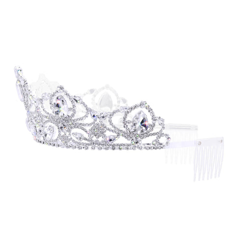 #17772 - Diamond Duchess Tiara with Combs - 2 3/8" (H)