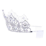 #17773 - Diamond Duchess Tiara with Combs - 3.5" (H)