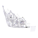 #17774 - Diamond Duchess Tiara with Combs  - 4.75" (H)