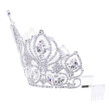 #17775 - Diamond Duchess Tiara with Combs - 6" (H)