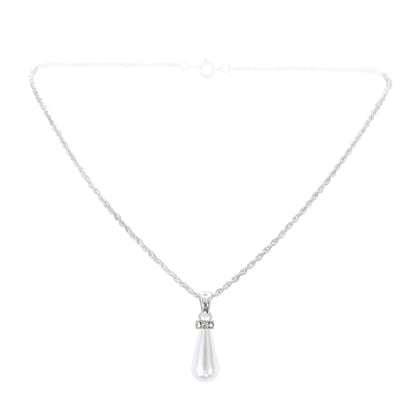#17780 Simple Pearl Drop Necklace Necklace Sets - Low price Rhinestone Jewelry Corporation