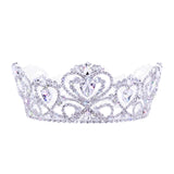 #17789- Enchanted Heart Fixed Crown - 2.25" (H) Tiaras up to 3" Rhinestone Jewelry Corporation