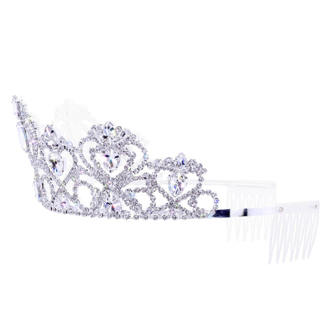 #17790- Enchanted Heart Tiara with Combs - 2.5" (H)