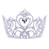 #17793- Enchanted Heart Tiara with Combs - 4.5" (H) Tiaras & Crowns up to 6" Rhinestone Jewelry Corporation