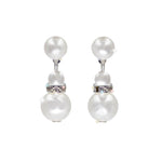 #9879 - Simulated White Pearl and Rhinestone Spacer Earring Pearl Neck & Ears Rhinestone Jewelry Corporation