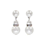 #9879 - Simulated White Pearl and Rhinestone Spacer Earring Pearl Neck & Ears Rhinestone Jewelry Corporation
