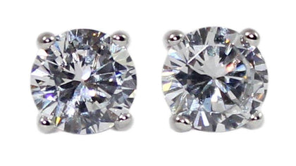 Free #16310- Weiss CZ Stud Earrings - 6mm Gift Rhinestone Jewelry Corporation