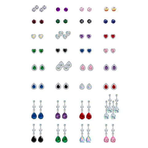 #17573 - 36 Pair Color CZ Earring Starter Kit with FREE Display