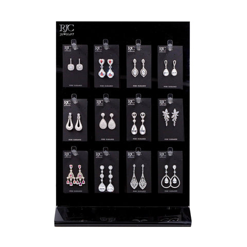 #17567- 24 Pair Assorted CZ Dangle Earring Assortment with FREE Display Earrings - Dangle Rhinestone Jewelry Corporation