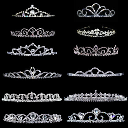 #17733- Tiara Assortment Starter Kit #4 Tiaras up to 1.5" Rhinestone Jewelry Corporation