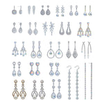 #17567- 24 Pair Assorted CZ Dangle Earring Assortment with FREE Display Earrings - Dangle Rhinestone Jewelry Corporation