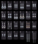 #17567- 24 Pair Assorted CZ Dangle Earring Assortment with FREE Display Earrings - Dangle Rhinestone Jewelry Corporation