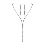Rhinestone Y-Necklace #17531 Silver