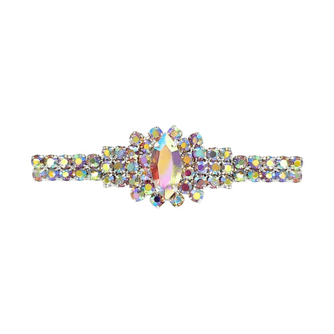 #6438AB - Exploding Marquis Rhinestone Barrette - AB Stones Barrettes Rhinestone Jewelry Corporation