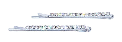 #6492 Pair of Rhinestone Single Row Bobbie Pins Bobbie and Hair Pins Rhinestone Jewelry Corporation