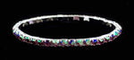 #11950-AMY-AB Single Row Stretch Rhinestone Bracelet - Amethyst AB Silver (limited supply) Bracelets Rhinestone Jewelry Corporation