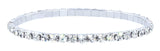 #11950 Single Row Stretch Rhinestone Bracelet -  Clear Crystal  Silver Bracelets Rhinestone Jewelry Corporation