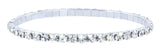 Bracelets #11950 Single Row Stretch Rhinestone Bracelet -  Clear Crystal  Silver