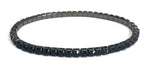 Bracelets #11950 Single Row Stretch Rhinestone Bracelet - Jet GUN METAL (Limited Supply)