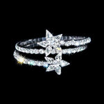 #15640 - Solid Star Double Coil Bracelet Bracelets Rhinestone Jewelry Corporation