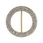 Buckles & Slides #7836G - Dapped Round Buckle - Gold Plated