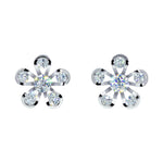 #16418 - Albert Wess Daisy Flower CZ Earrings (Temporary Sale) Earrings - Button Rhinestone Jewelry Corporation