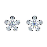 #16418 - Albert Wess Daisy Flower CZ Earrings (Temporary Sale) Earrings - Button Rhinestone Jewelry Corporation