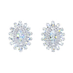 #17069 - Jewel Burst CZ Earrings Earrings - Button Rhinestone Jewelry Corporation