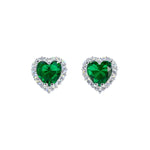 #17447 -Captivating Hearts Halo-Set CZ Button Earrings Earrings - Button Rhinestone Jewelry Corporation