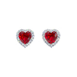 #17447 -Captivating Hearts Halo-Set CZ Button Earrings Earrings - Button Rhinestone Jewelry Corporation