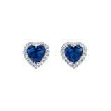 #17447 -Captivating Hearts Halo-Set CZ Button Earrings Earrings - Button Rhinestone Jewelry Corporation