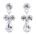 #14739 - Rhinestone Double Dot Dangle Drop Earrings Earrings - Dangle Rhinestone Jewelry Corporation