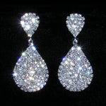 #15074 - Rhinestone Pave Teardrop Dangle Earrings Earrings - Dangle Rhinestone Jewelry Corporation
