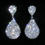 Rhinestone Dangle Earrings #15074 - Rhinestone Pave Teardrop Dangle Earrings