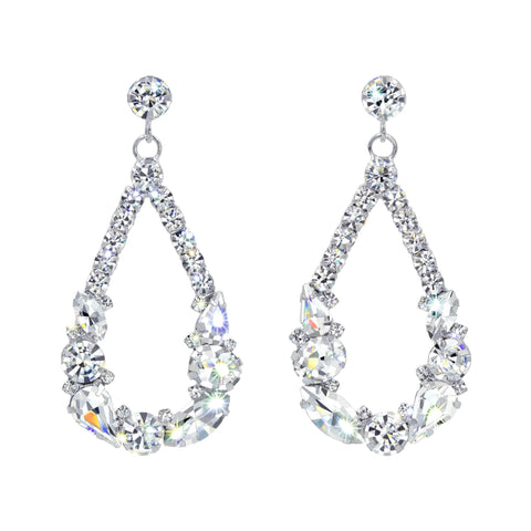 #16914 - Pear Wreath Dangle Earrings - 2.75" Earrings - Dangle Rhinestone Jewelry Corporation