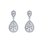 #17459 - Edwardian Pear Drop CZ Earrings - 1.25" Earrings - Dangle Rhinestone Jewelry Corporation