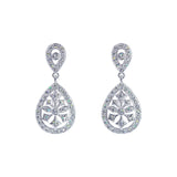 Earrings - Dangle #17459 - Edwardian Pear Drop CZ Earrings - 1.25"