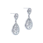 #17459 - Edwardian Pear Drop CZ Earrings - 1.25" Earrings - Dangle Rhinestone Jewelry Corporation