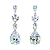 #17462 - Elegant Teardrop Cascade CZ Chandelier Earrings Earrings - Dangle Rhinestone Jewelry Corporation