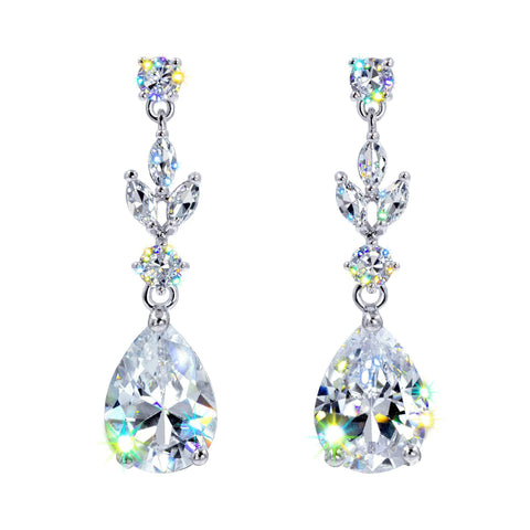 Bling Jewelry Crown Halo Cubic Zirconia CZ Teardrop Chandelier Clip On Earrings Non-Pierced - Macy's Bling Jewelry Crown Halo Cubic Zirconia CZ Teardrop Chandelier Clip On Earrings Non-Pierced - Macy's
