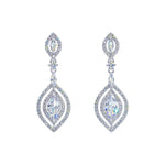 #17463 Enchanted Leaf CZ Dangle Earrings 1.5" Earrings - Dangle Rhinestone Jewelry Corporation