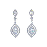 Earrings - Dangle #17463 Enchanted Leaf CZ Dangle Earrings 1.5"