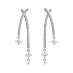 #17465 Stellar Radiance Dangle CZ Earrings Earrings - Dangle Rhinestone Jewelry Corporation
