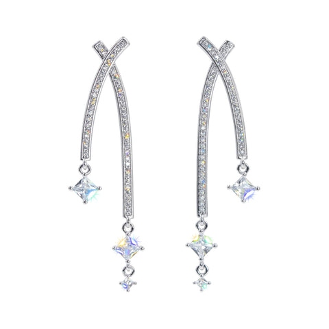 #17465 Stellar Radiance Dangle CZ Earrings Earrings - Dangle Rhinestone Jewelry Corporation