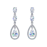 #17467 - Ripple Effect Dangle CZ Earrings Earrings - Dangle Rhinestone Jewelry Corporation