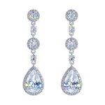 #17471 - Glittering Gala CZ Dangle Earrings - 2.25" Earrings - Dangle Rhinestone Jewelry Corporation